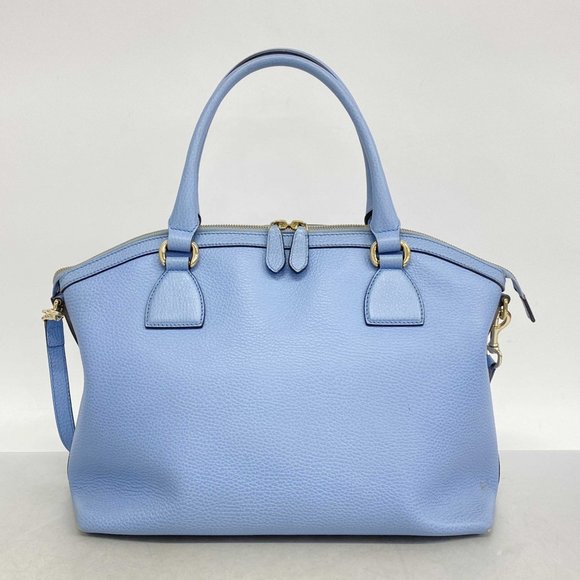 Gucci Interlocking G Handbag 449651 Leather Blue Champagne 2-Way Bag for Women - Picture 14 of 14